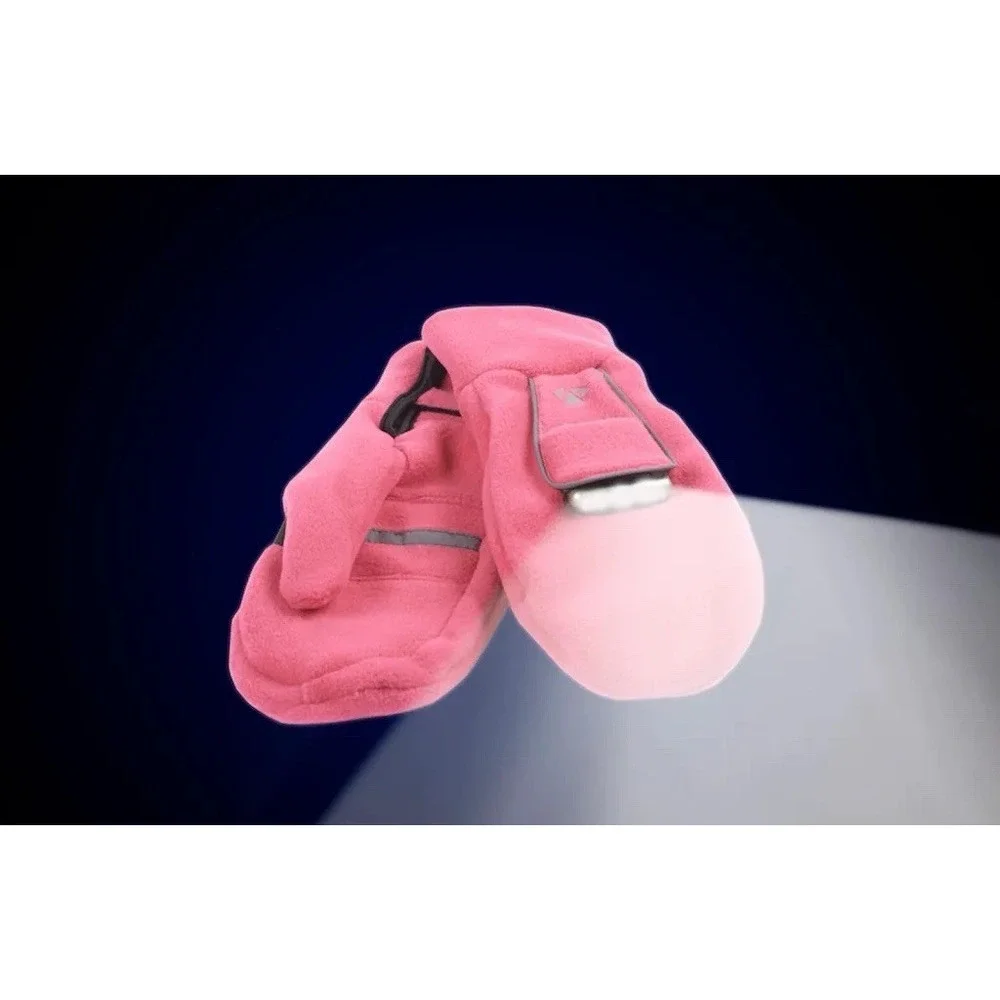 runLites Mittens Hot Pink Running Fleece Gloves size Large with battery